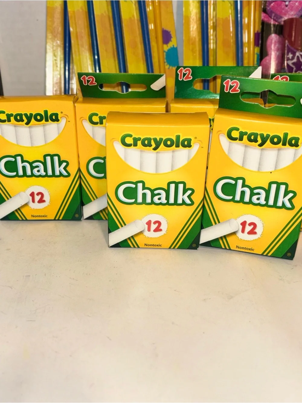 Crayola Chalk 6-Pack Boxes, Glue Assorted Craft Accessories Bundle